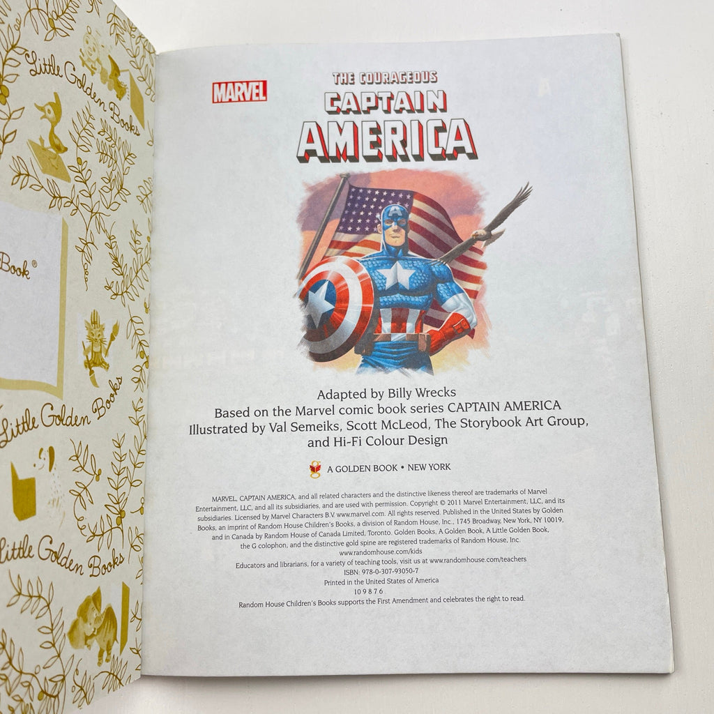A Little Golden Book Marvel, The Courageous Captain America, hardback, size , Pre-loved