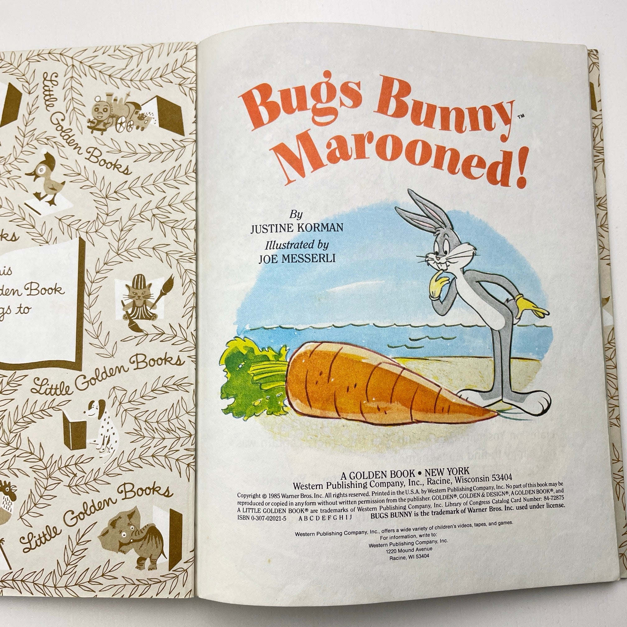 A Little Golden Book Bug's Bunny Marooned! hardback, Pre-loved