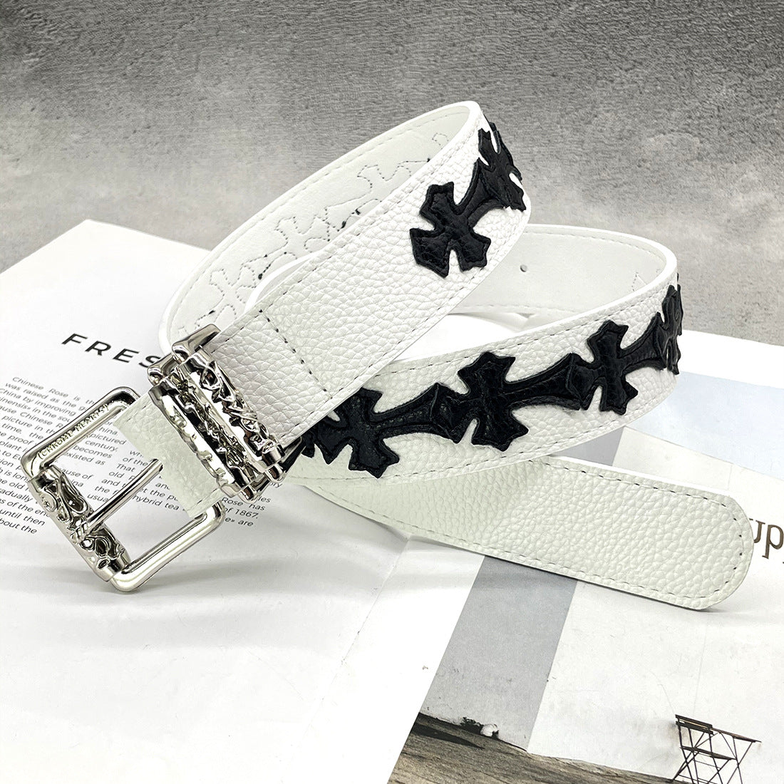 Chh Chrome Heart Belt Embroidery Belt Male
