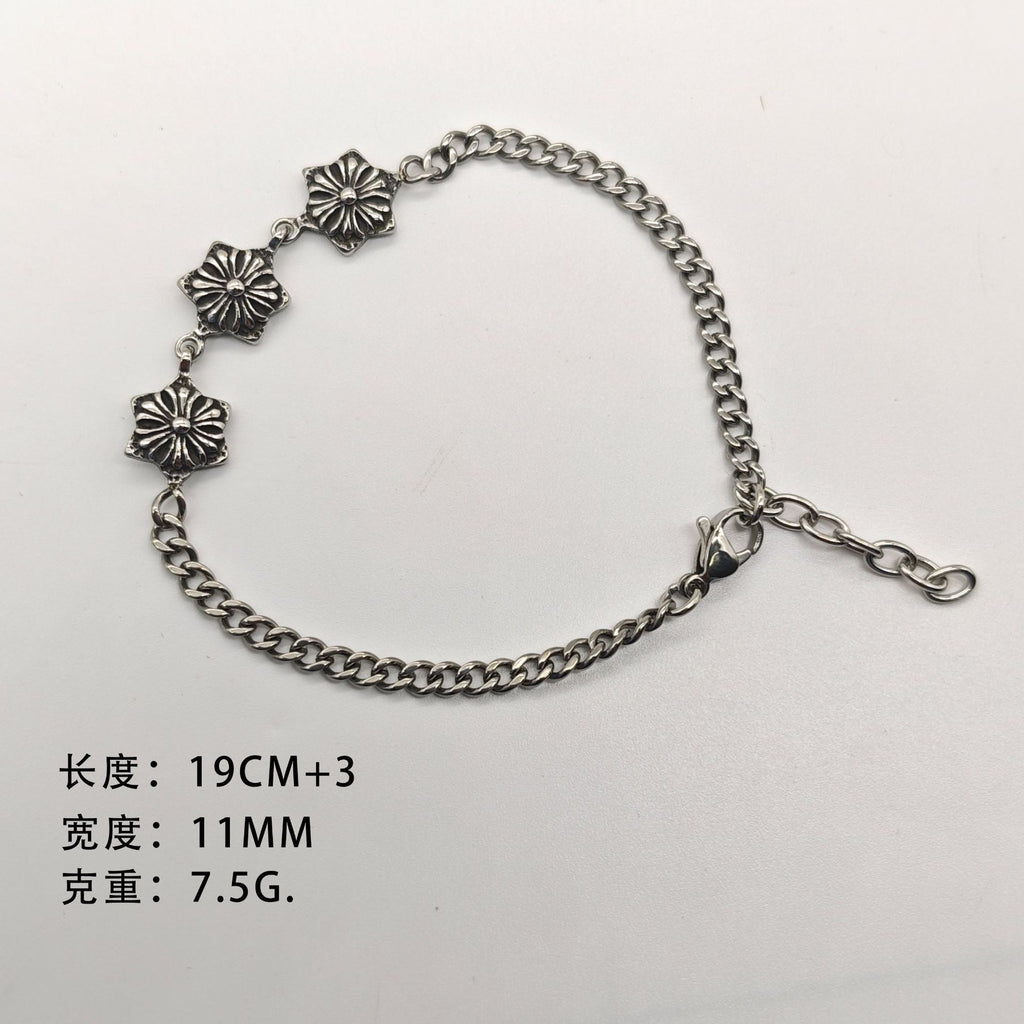 Chrome Hearts versatile 3 flower ball bracelet