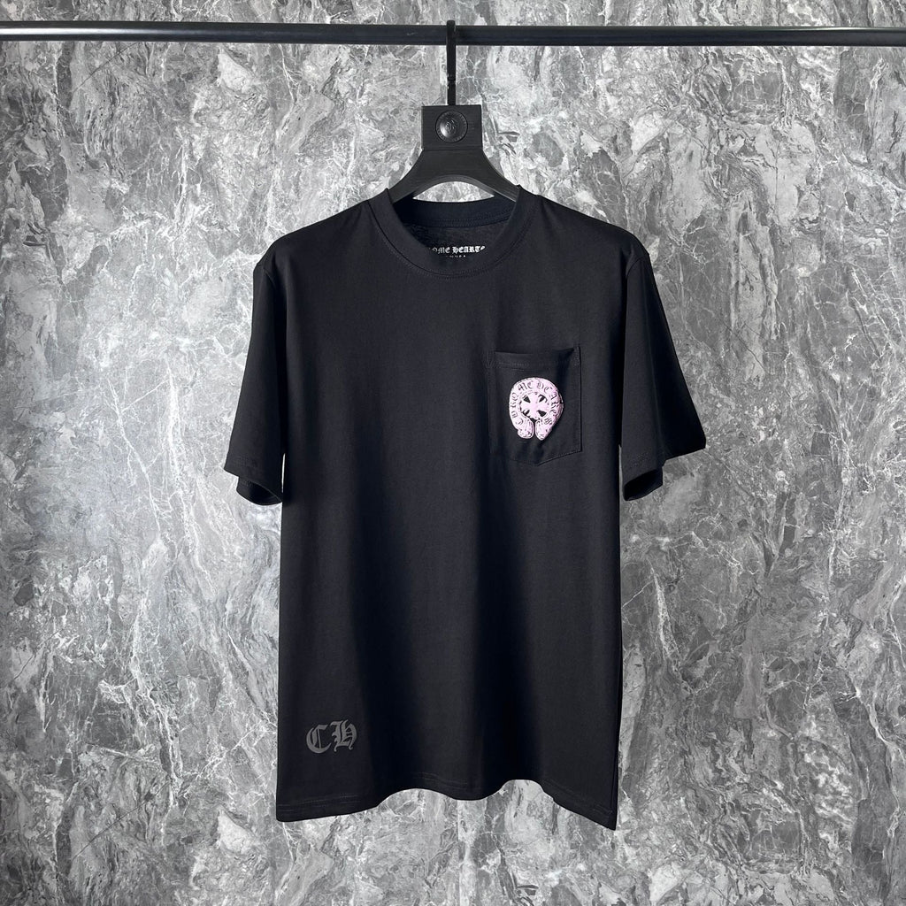 CHH Chrome Heart T Shirts Chrome Hearts Pink Sanskrit Short Sleeve T-Shirt