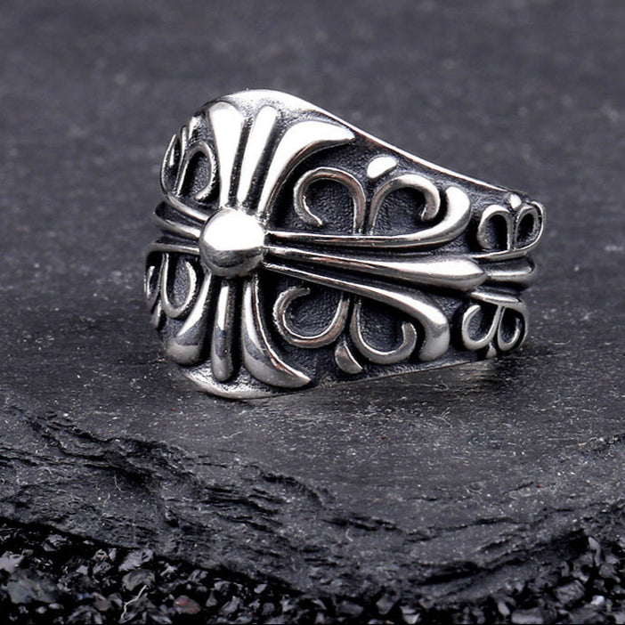 Chrome Hearts s925 sterling silver open cross ring