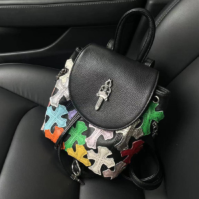 Chh Chrome Heart Leather Bag Cowhide Ladies Backpack Mini Backpack