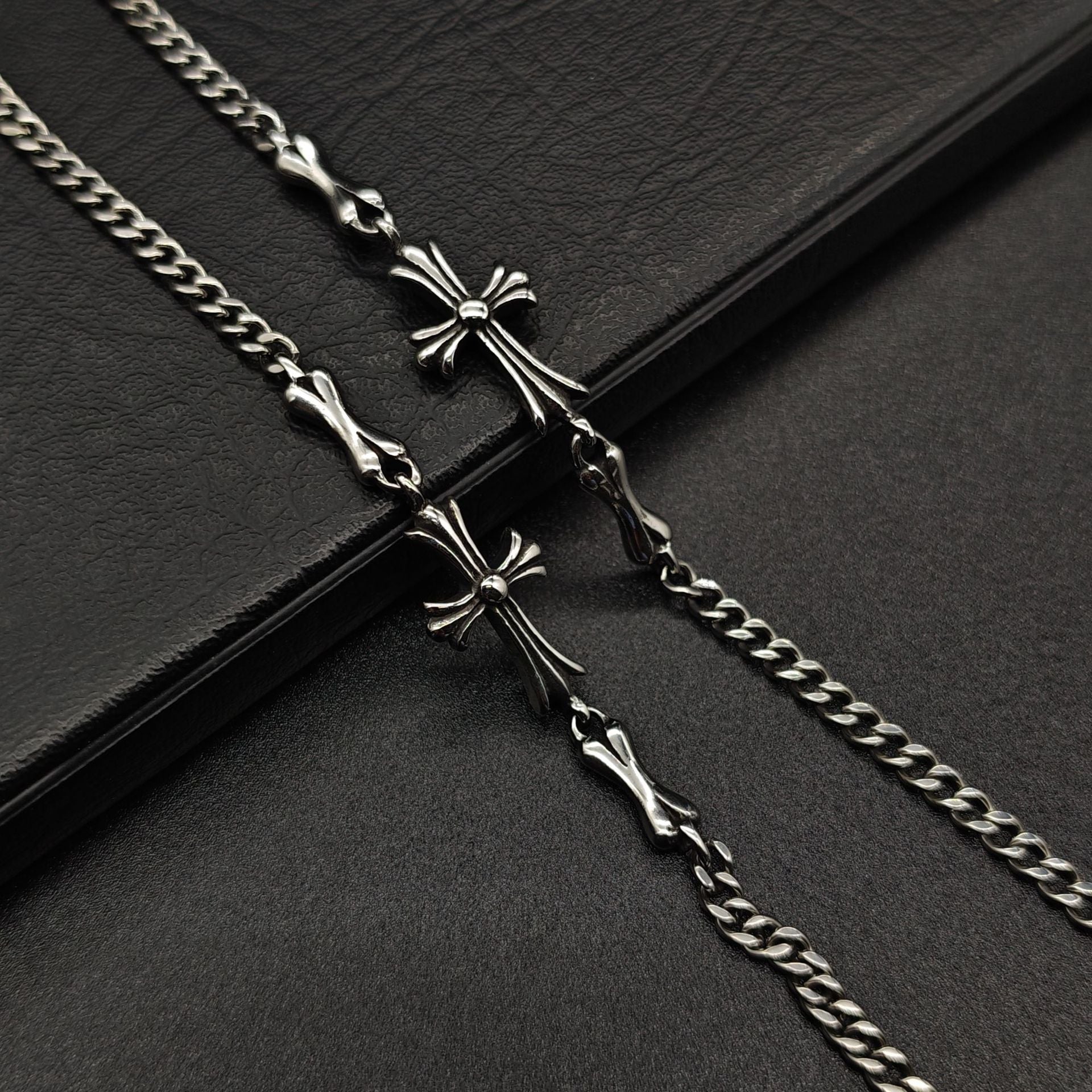 Chrome Hearts Silver Plus Cross chain bracelet 925 Sterling Silver