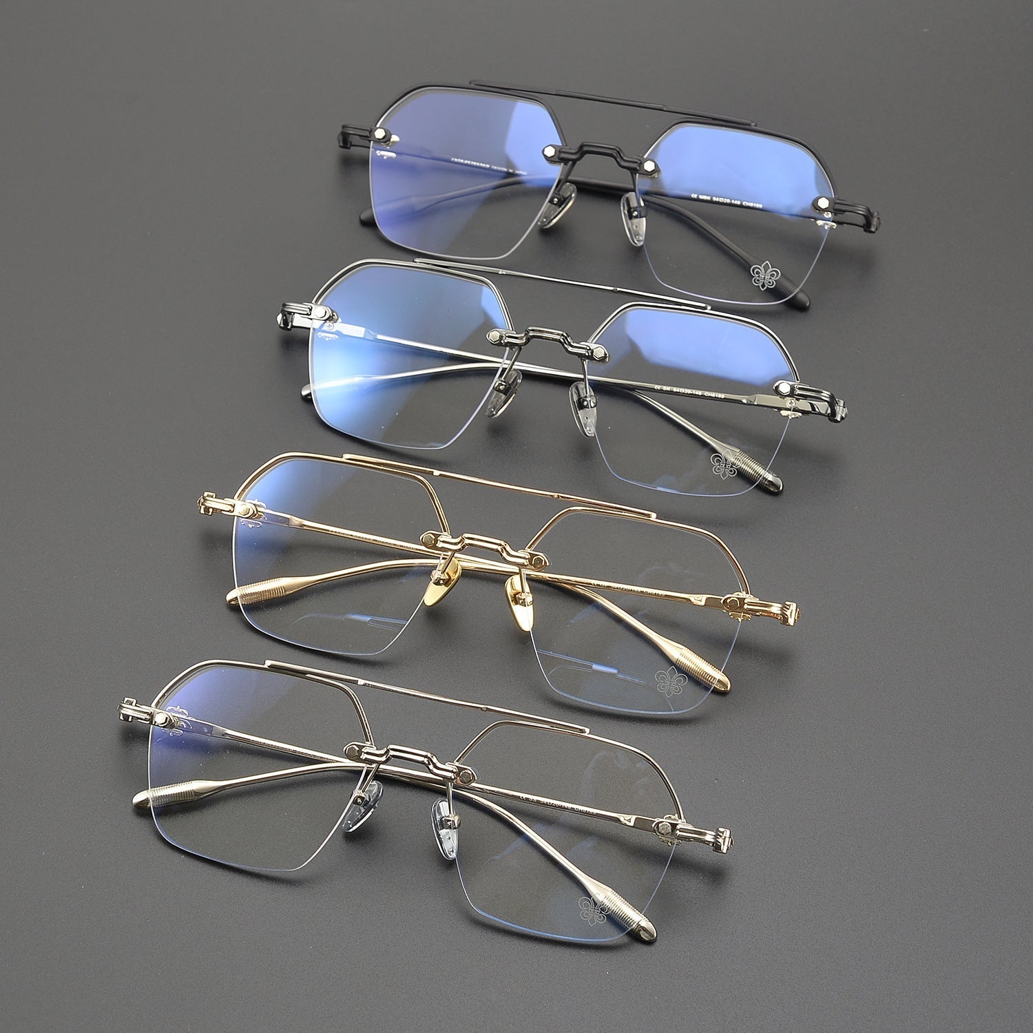 CHH Chrome Hearts Glasses Vintage gold rimless myopia frames