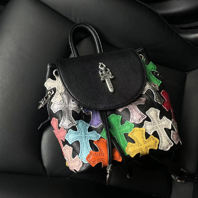 Chh Chrome Heart Leather Bag Cowhide Ladies Backpack Mini Backpack