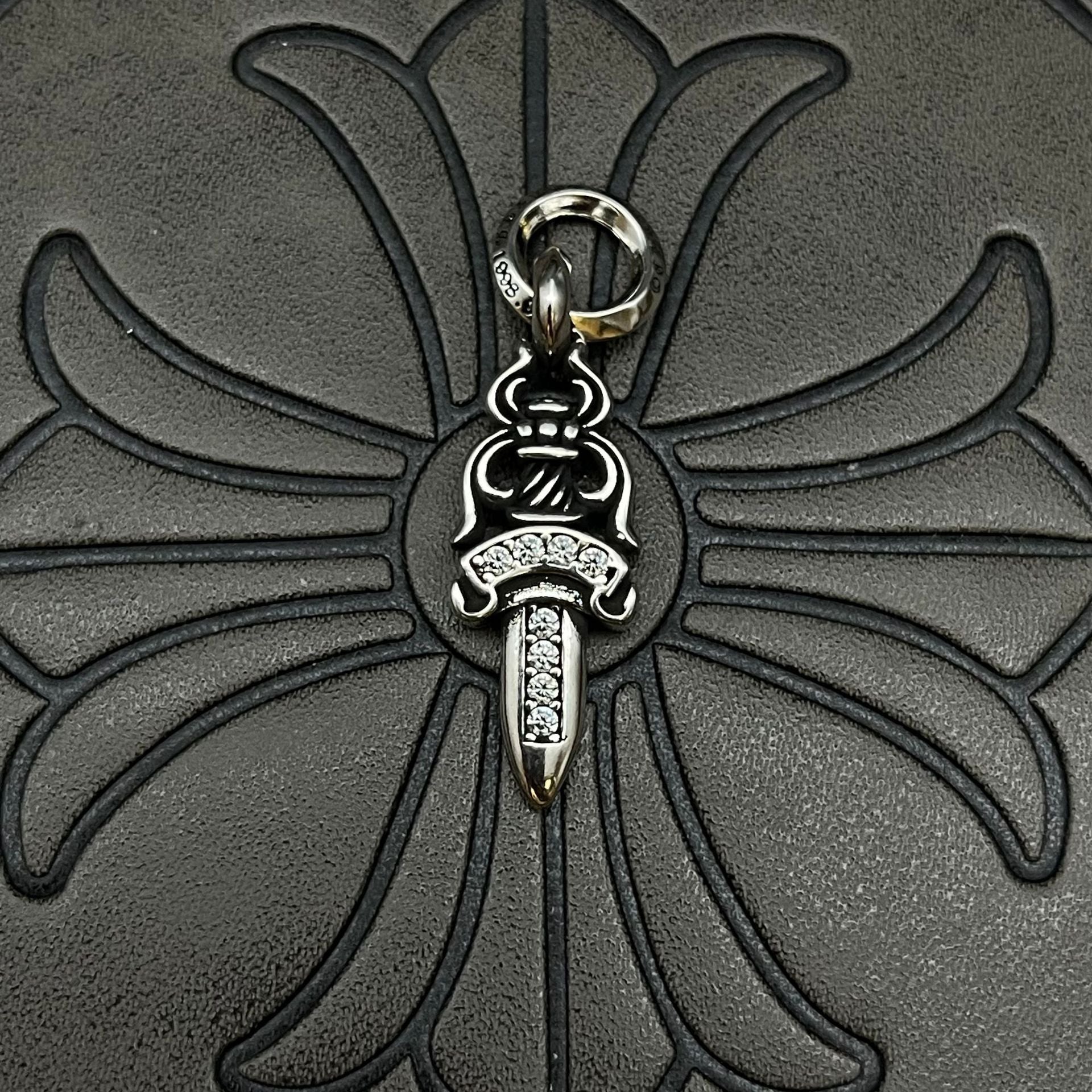 Chrome Hearts small diamond-encrusted sword pendant