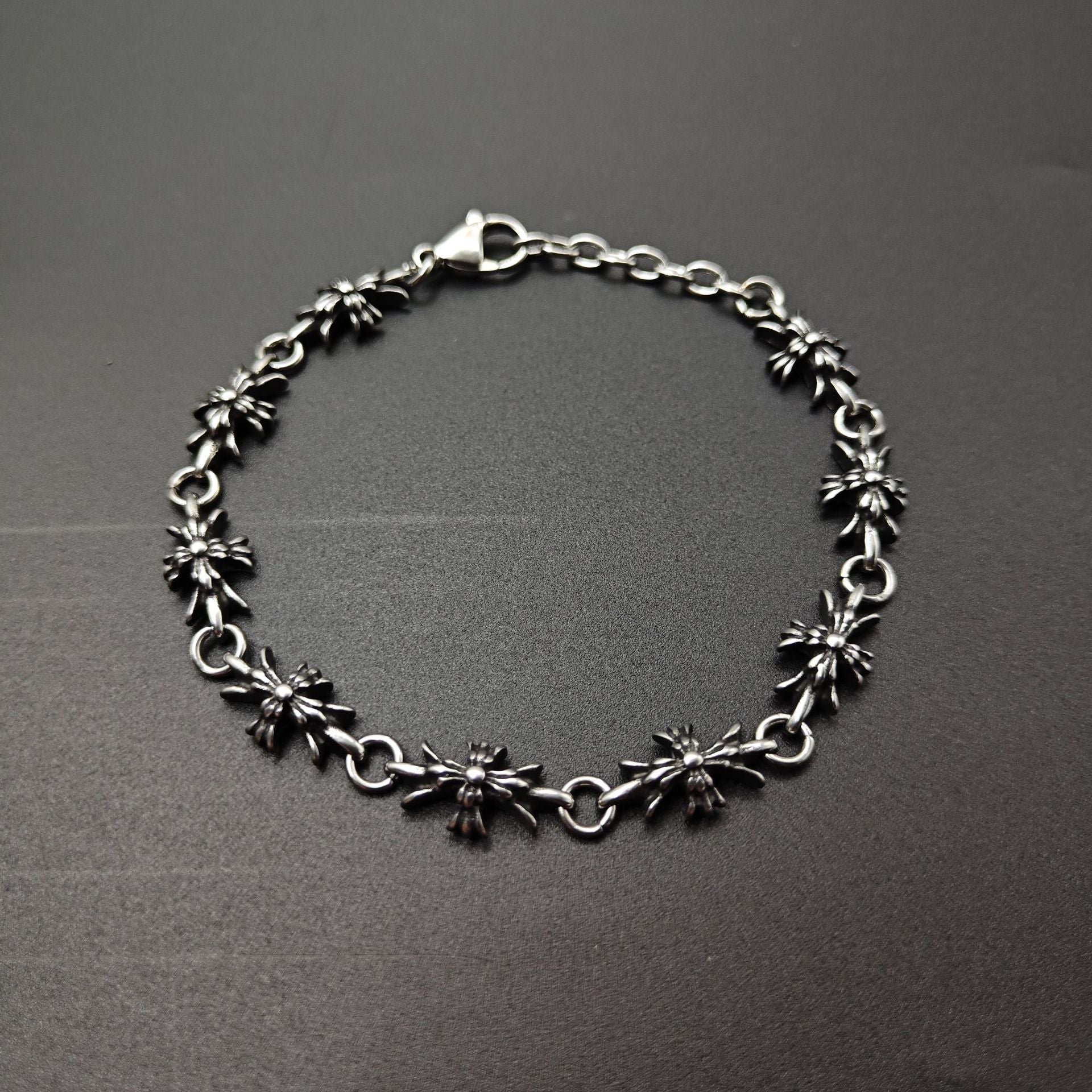 Chrome Hearts Silver 925 Tiny E Cross Bracelet