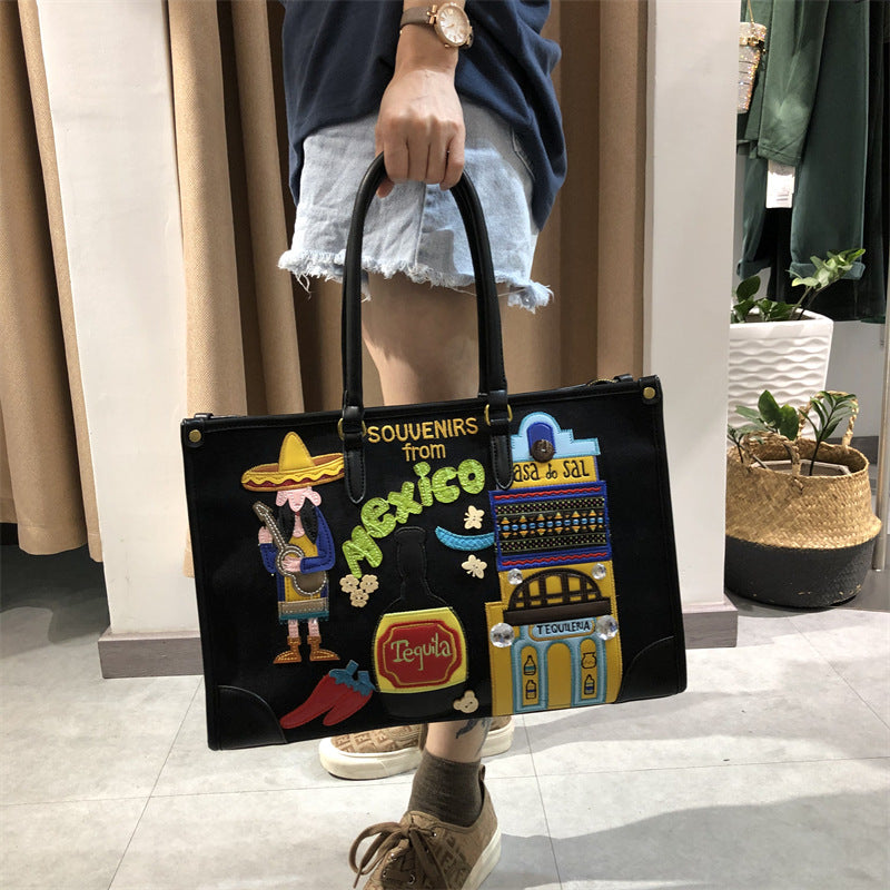 Chh Chrome Heart Leather Bag Embroidery Embroidery Bag Shoulder Bag Crossbody Bag