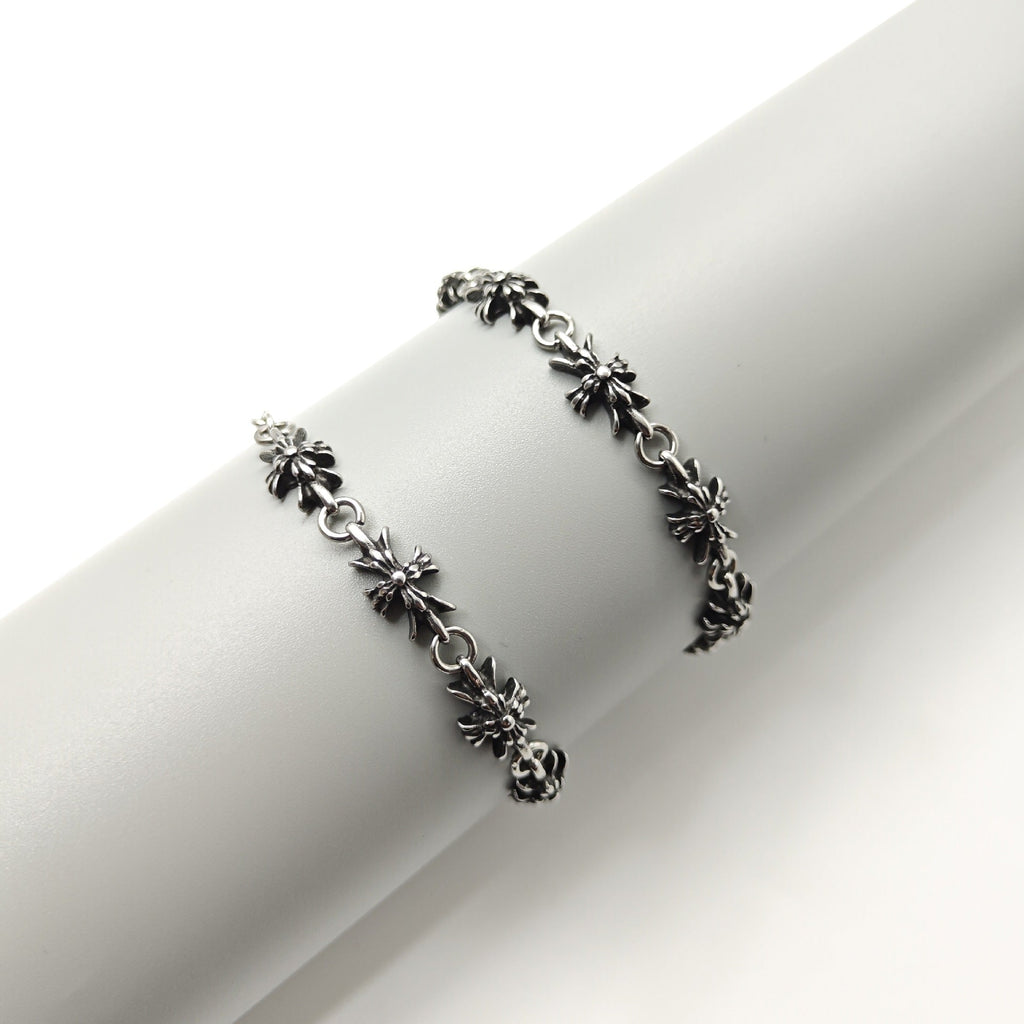 Chrome Hearts Silver 925 Tiny E Cross Bracelet