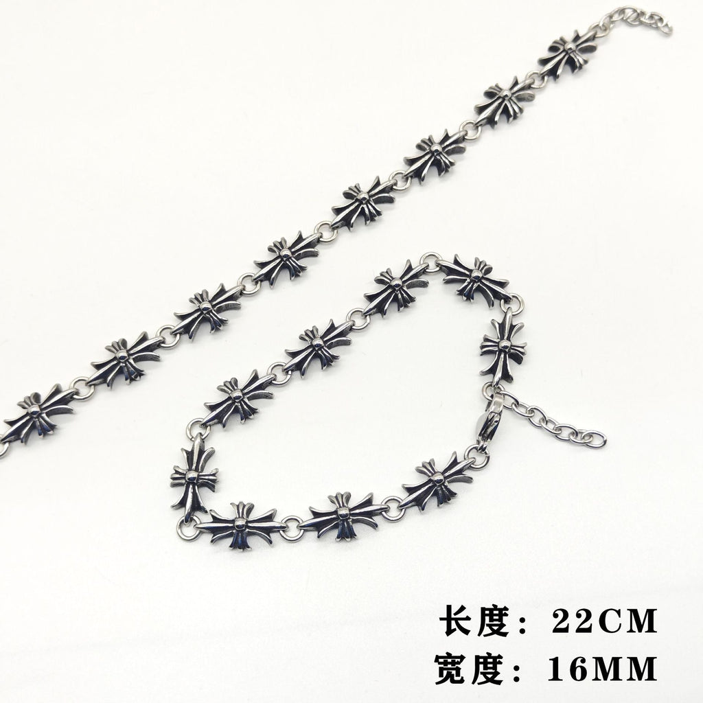 Chrome Hearts Retro Long Cross Flower Bracelet