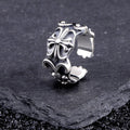 Chrome Hearts s925 sterling silver Crusader flower open ring